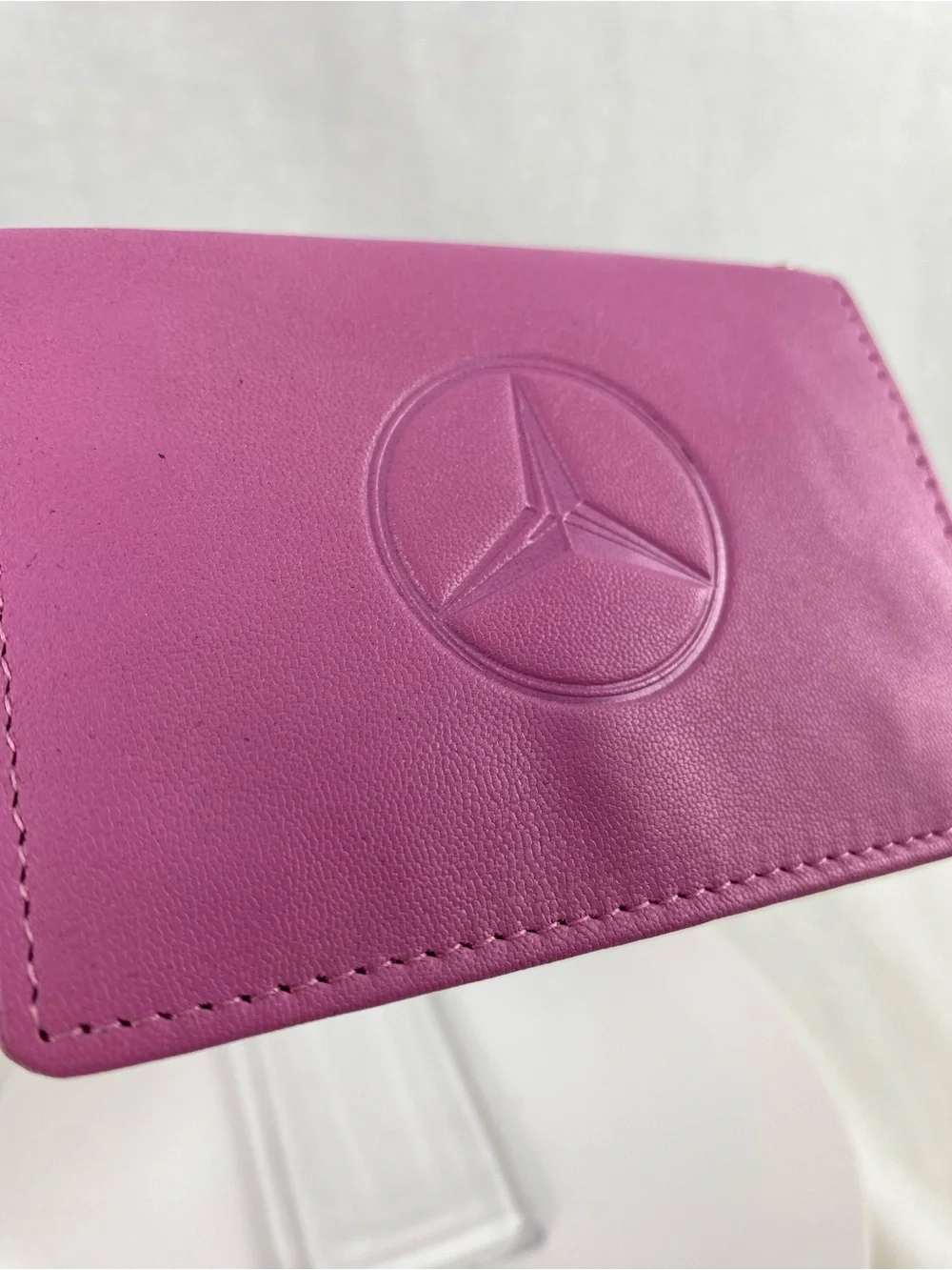Mercedes Pink Leather Key & Card Holder